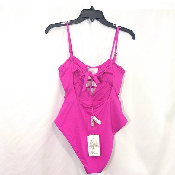 Becca by Rebecca Virtue Womens Santorini 1PC Pink One-Piece Swimsuit NWT - Picture 4 of 4